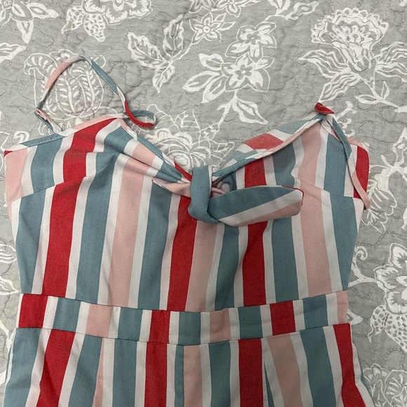 Romeo & Juliet Couture Wide Leg Stripe Jumpsuit - Picture 8 of 8